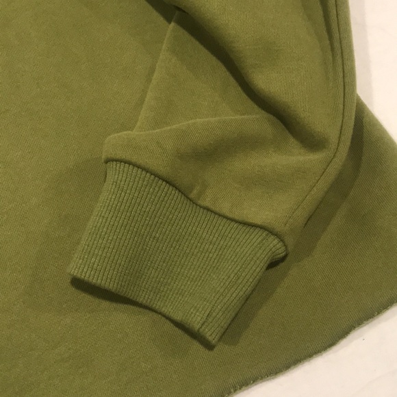 NEW! Roolee Crew Neck Sweatshirt Avocado Green White Stitching M - Picture 8 of 15